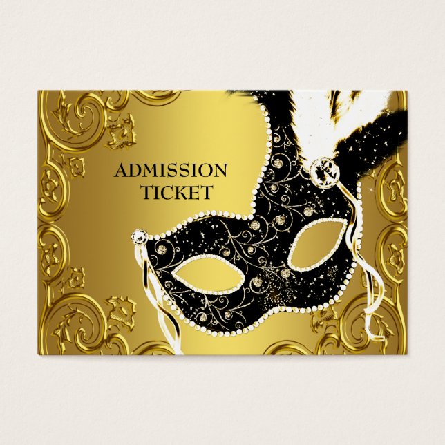 Entradas para fiesta de disfraz de oro negro (Frente)