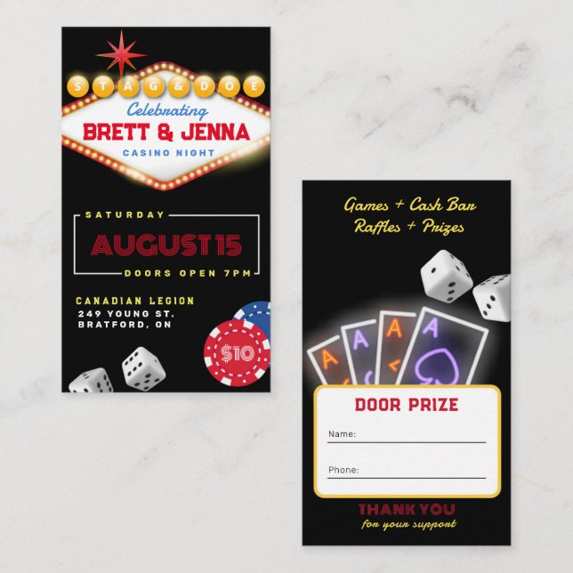 Entradas para Fiestas de la noche del Casino Vegas (Anverso / Reverso)