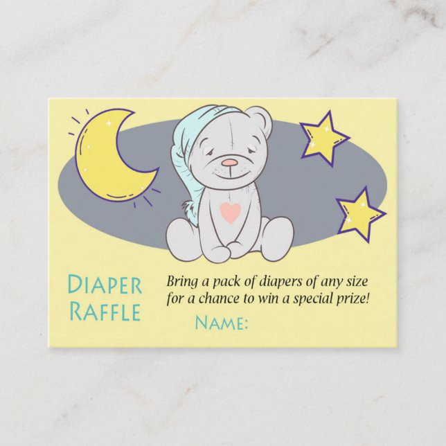 Entradas para gozo de peluche Diaper Raffle (Anverso)