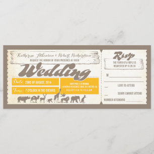 Entradas para la invitación a la boda de animales 