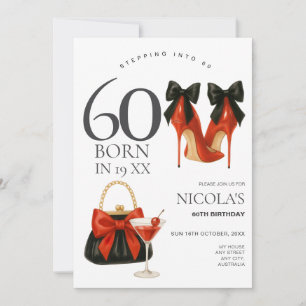 Entrando en los 60 Invitación de fiesta moderna ro