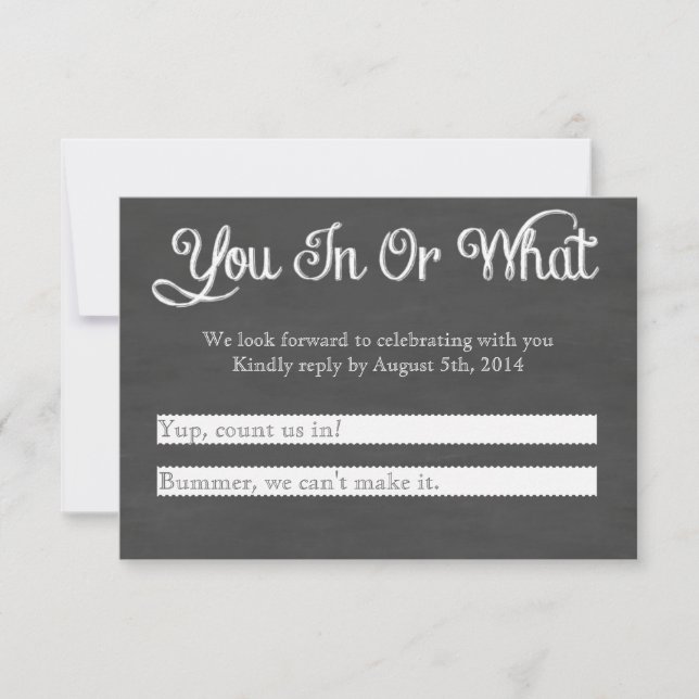 ¿Entraste? Chalkboard RSVP (Anverso)