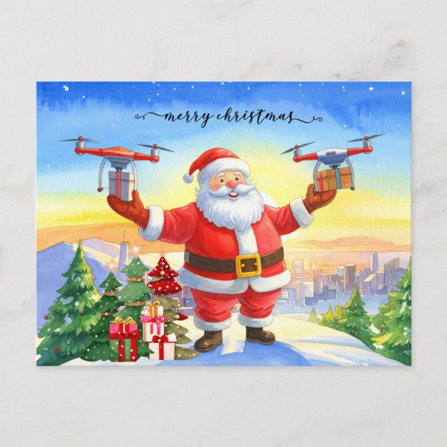 Entrega con Dron de Santa en Navidad (Anverso)