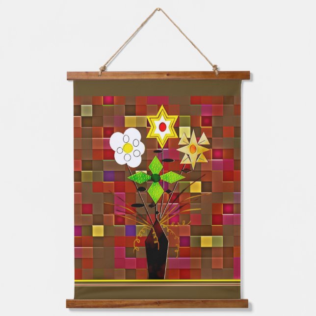 "Entrega de flores" Tapiz de pared con parte super (Anverso)