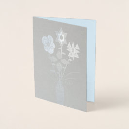 "Entrega de flores" Tarjeta de Relieve metalizado 