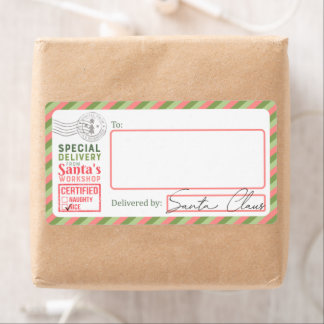 Entrega De Las Etiquetas De Envío De Santa Claus