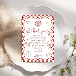 Entrega de pizza Baby Shower Tarjeta de agradecimi