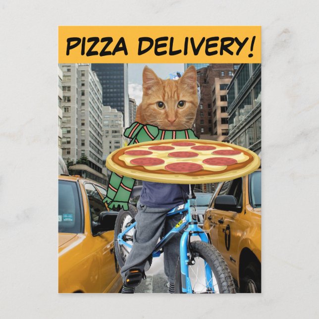 ¡ENTREGA DE PIZZA! TARJETAS POSTALES CAT (Anverso)