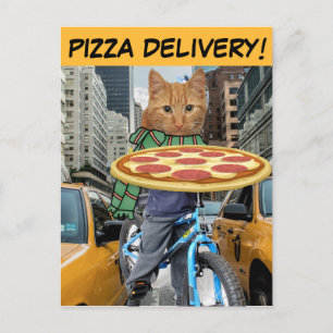 ¡ENTREGA DE PIZZA! TARJETAS POSTALES DE GATO DE NU
