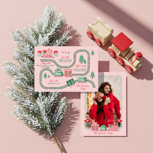 Entrega del árbol de Navidad con tren rosa Foto de