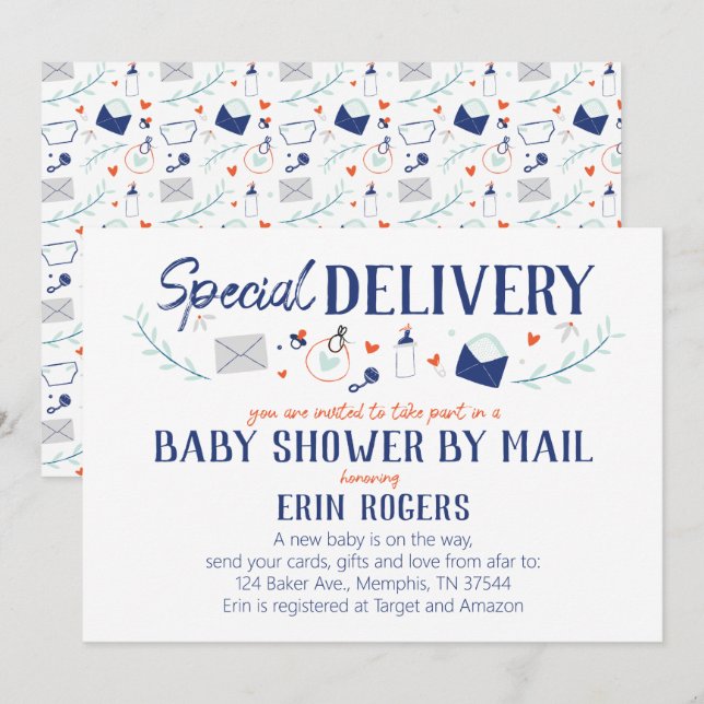 Entrega especial Baby Shower por invitación por co (Anverso / Reverso)