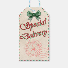 Entrega especial de la etiqueta de regalo de Santa