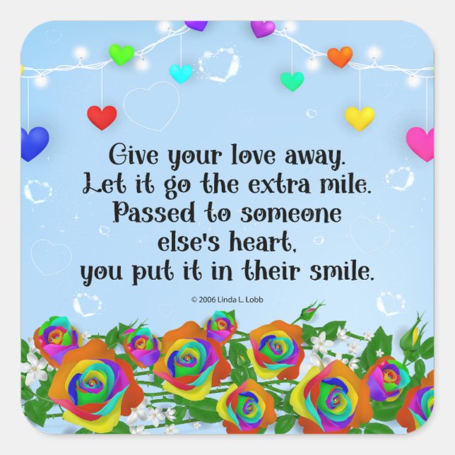 Entrega tu amor a los pegatinas (Anverso)