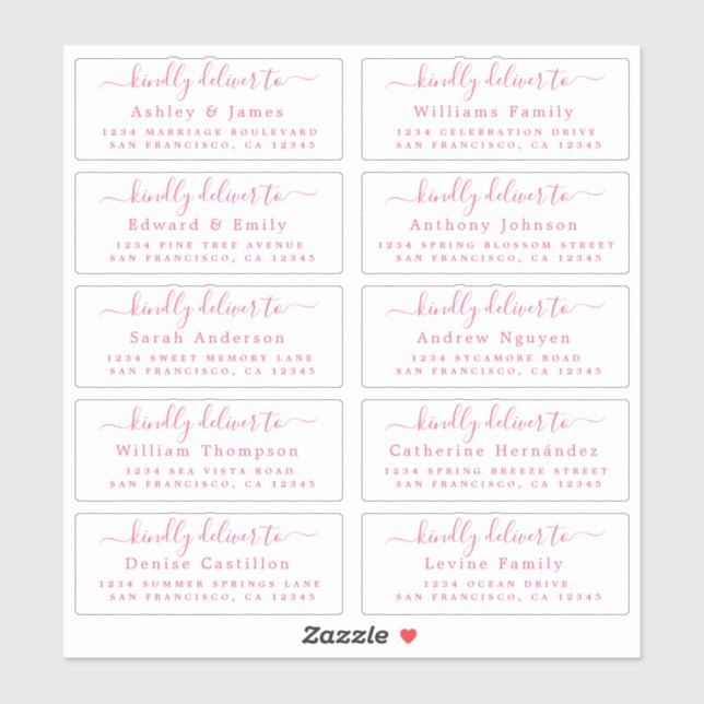 Entregar a la etiqueta de dirección de invitado de (Hoja)