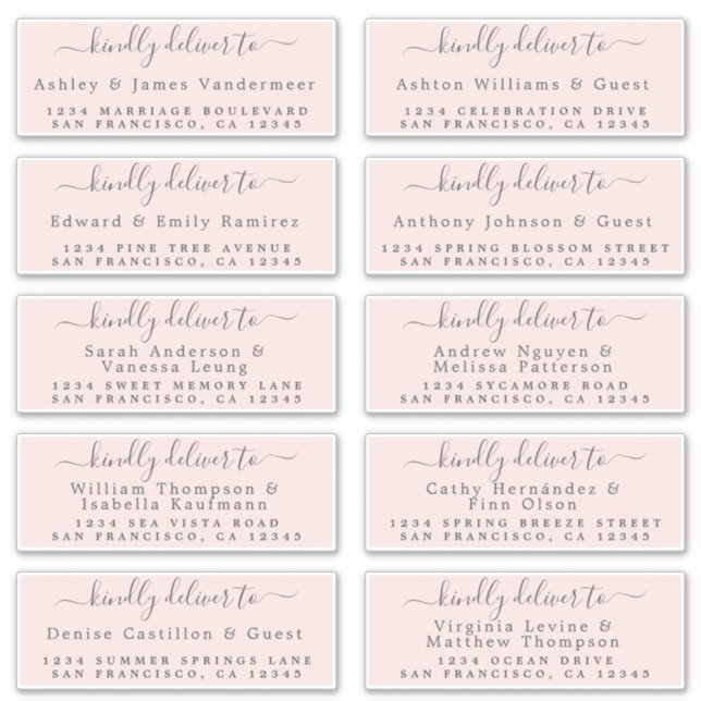 Entregar a la etiqueta de dirección de invitado de (Anverso)