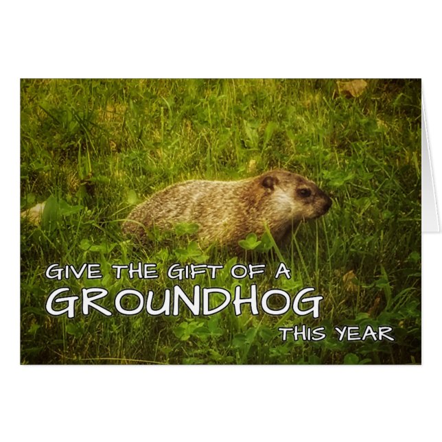 Entregar el regalo de la tarjeta Groundhog de este (Anverso (Horizontal))