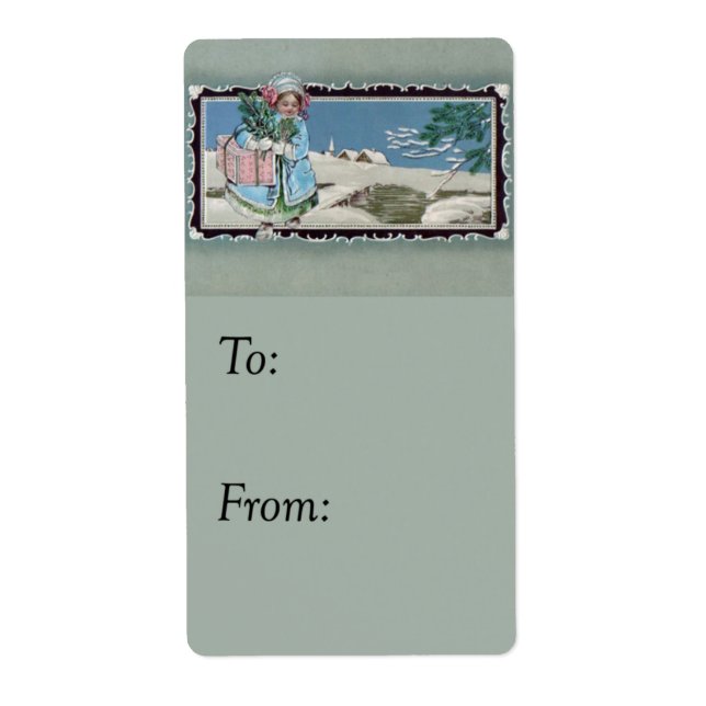 Entregar regalos etiqueta de regalo de época (Frente)