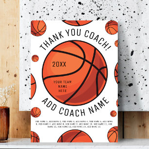 Entrenador de baloncesto gracias tarjeta digital o