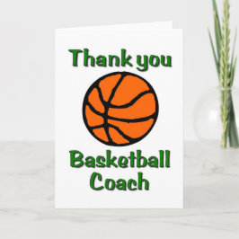 entrenador de baloncesto tarjeta de agradecimiento