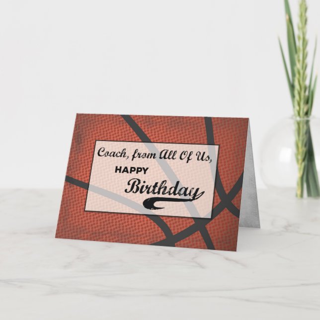 Entrenador De La Tarjeta De Baloncesto De Cumpleañ (Anverso)