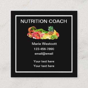 Entrenador de Nutrición Tarjetas de Negocio Moder