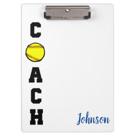 Entrenador de sofball gracias regalo Portapapeles 