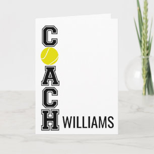 Entrenador de tenis personalizado, tarjeta de agra