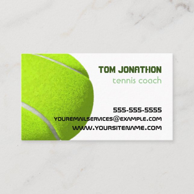 entrenador de tenis profesional Tarjeta de present (Anverso)