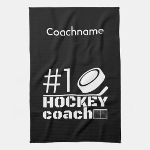 Entrenador de toalla de hockey número 1 blanco neg