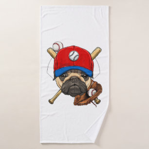 Entrenador del equipo de béisbol Pug Dog Lover Pug
