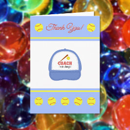 Entrenador deportivo de softbol tarjeta de agradec
