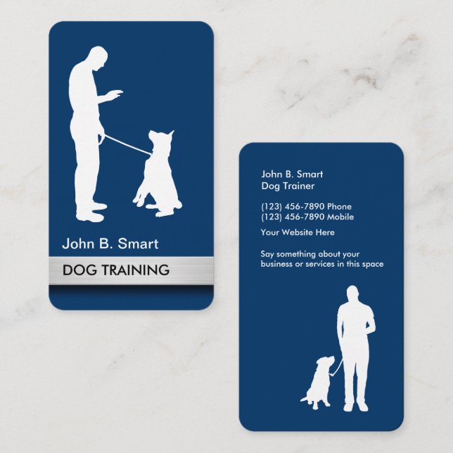 Entrenamiento De Perros Y Tarjetas Comerciales De  (Anverso / Reverso)
