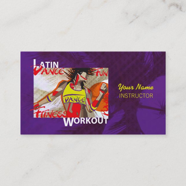 ENTRENAMIENTO LATINO de la DANZA - tarjeta de (Anverso)