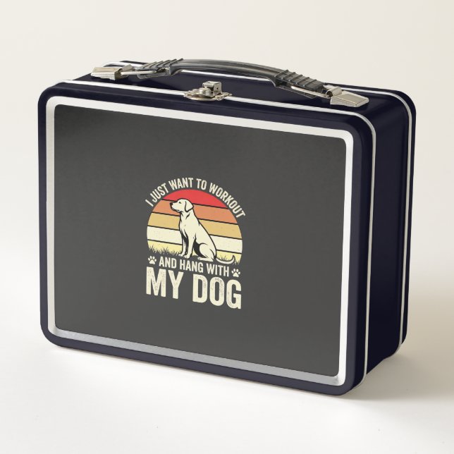 Entrenar con mi perro puesta de sol retro (Anverso)