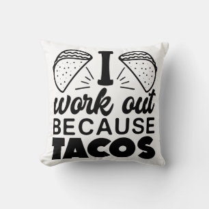 Entreno Por Tacos - Almohada Divertida de Tacos de