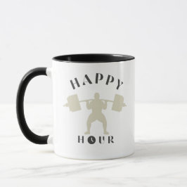 Entretenimiento en un café con taza feliz hora div
