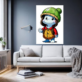 Entusiasta del gorra de tortugas | Arte IA