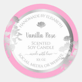 Envasado de producto blanco rosado Etiquetas de pl