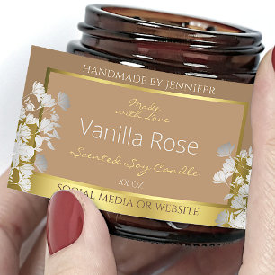 Envasado de productos florales Etiquetas de oro ma