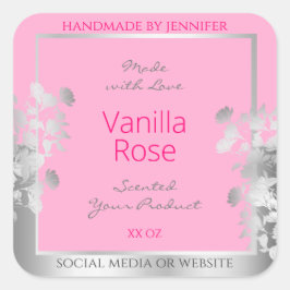 Envasado de productos florales rosados Etiquetas d