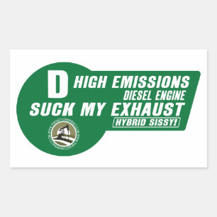 Envase diesel SUV Pegatina (verde sobre blanco) 4