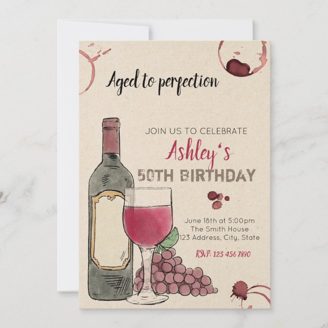 Envejecido a la invitación de la perfección (Anverso)