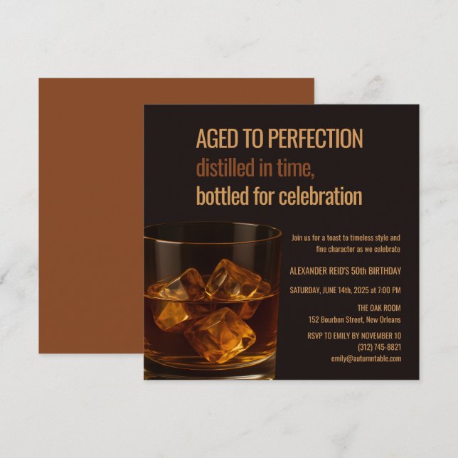 Envejecido a la Perfección | Cumpleaños de Whisky (Anverso / Reverso)