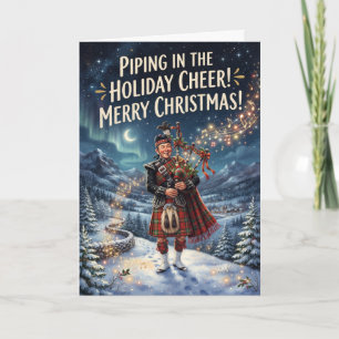 Envía alegría navideña Tarjeta de Navidad escocesa
