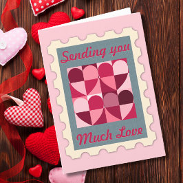 Enviando mucho amor Sello postal Día de San Valent