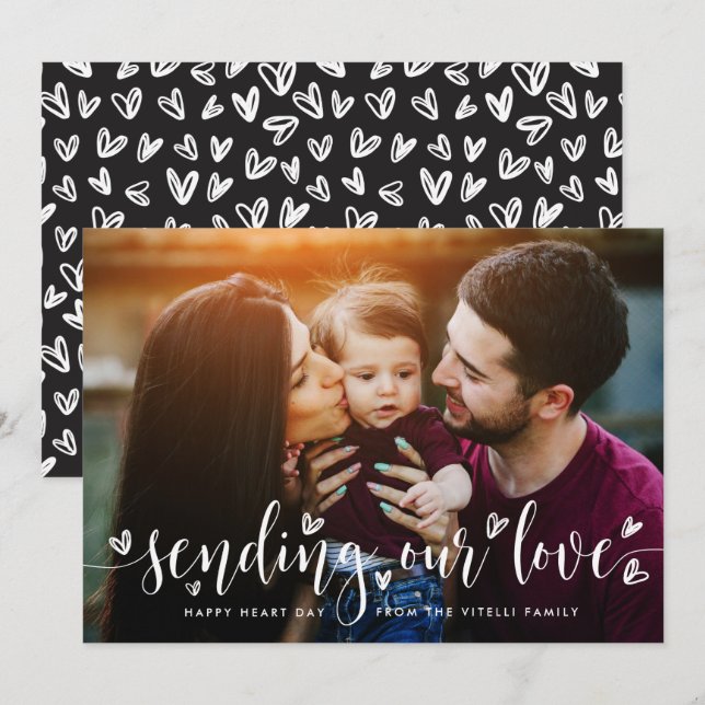 Enviando nuestro amor | Tarjeta fotográfica El día (Anverso / Reverso)