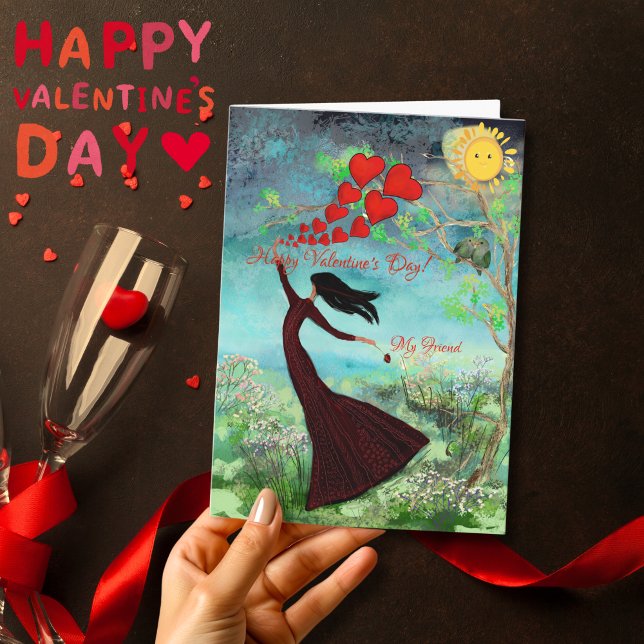 Enviando tarjeta de corazones del Día de San Valen (Sending Valentine's hearts Card)