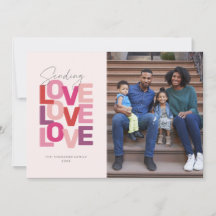 Enviando tarjeta de foto de San Valentín roja rosa