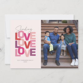 Enviando tarjeta de foto de San Valentín roja rosa