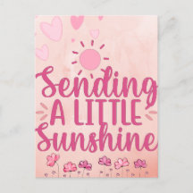 Enviando una pequeña tarjeta postal Sunshine
